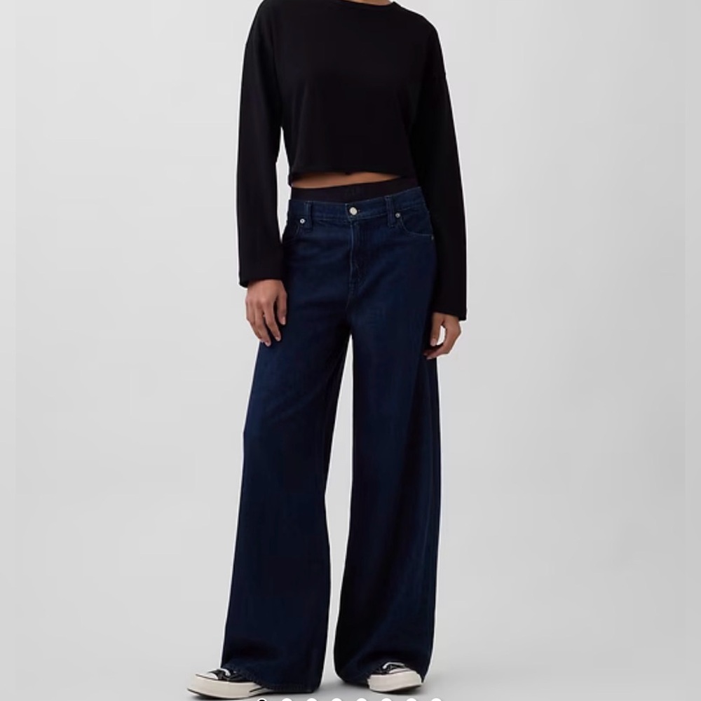 GAP Y2K Women’s size 8 / 29 Mid Rise UltraSoft Baggy Jeans Dark Blue NWT